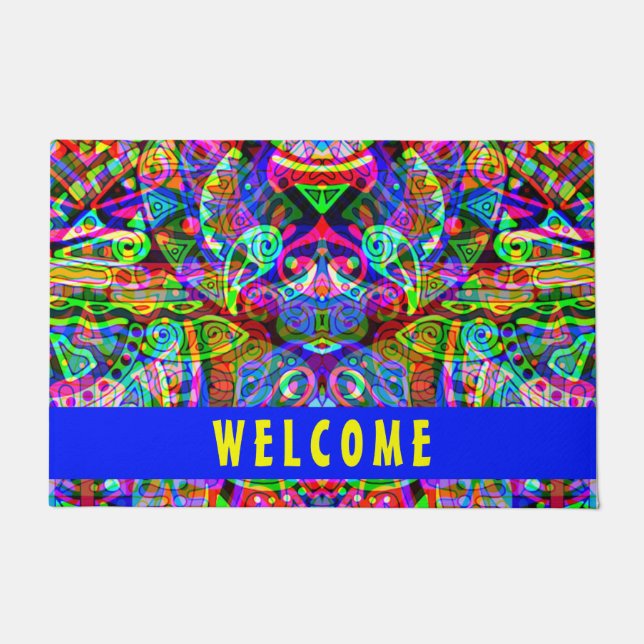 Felpudo Esbozo de arte de fantasía - Resumen de Neon Shift (Anverso)