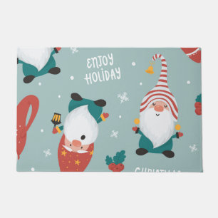 Felpudo Escena de aldea de invierno Feliz Navidad, Año Nue