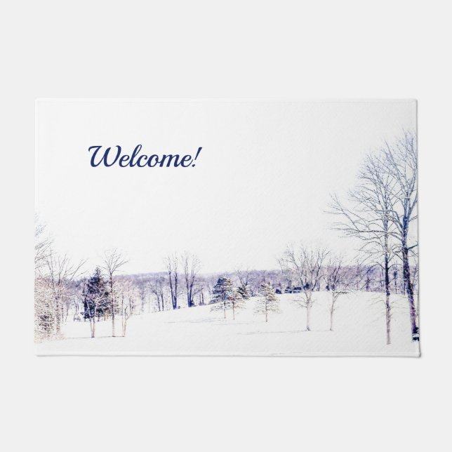 Felpudo Escena de invierno - Bienvenido - Alfombrilla (Anverso)