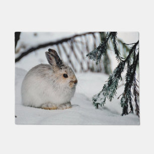 Felpudo Escena de la naturaleza de la nieve de invierno en