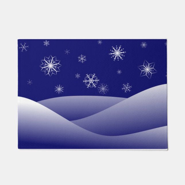 FELPUDO ESCENA DE NIEVE DE INVIERNO (Anverso)