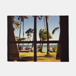 Felpudo Escena tropical de la playa de Fiji dmcn