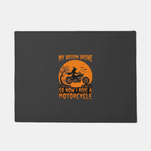 Felpudo Escoba Rompió Bruja De Halloween Motocicleta Murci