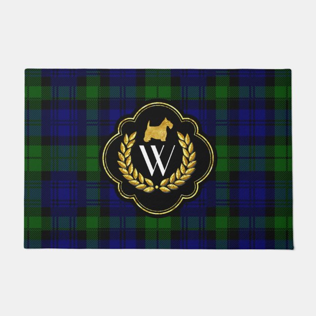 Felpudo Escocés, guirnalda y monograma del oro (Anverso)