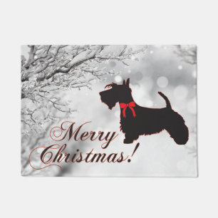 Felpudo Escocia Terrier Feliz Navidad