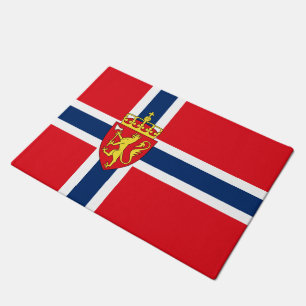 Felpudo Escudo de armas de Noruega en la bandera de Norueg