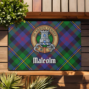 Felpudo Escudo de Clan Malcolm sobre Tartán