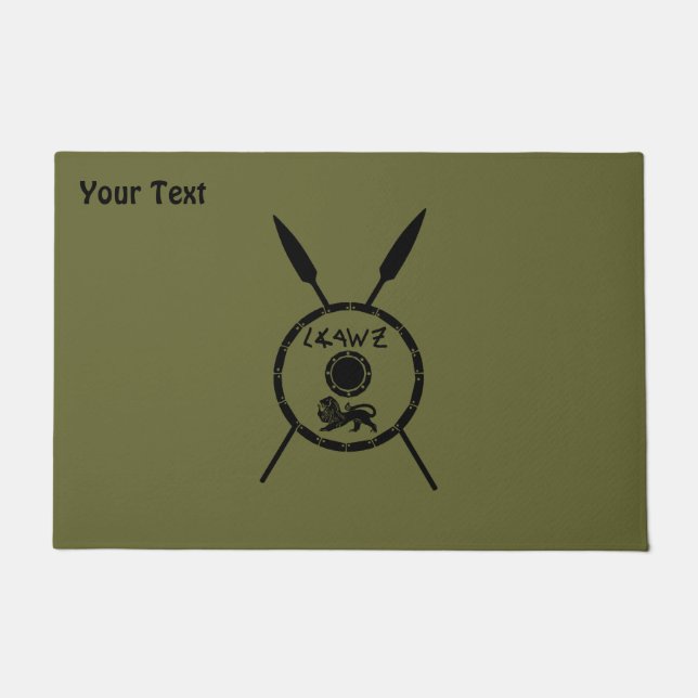 Felpudo Escudo De Macabee Y Spears Sumidos (Anverso)