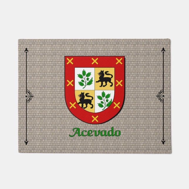 Felpudo Escudo histórico de Acevado sobre adoquín (Anverso)