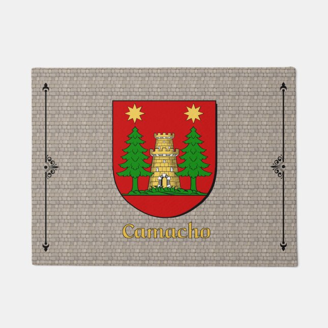 Felpudo Escudo histórico de Camacho sobre el adoquín (Anverso)