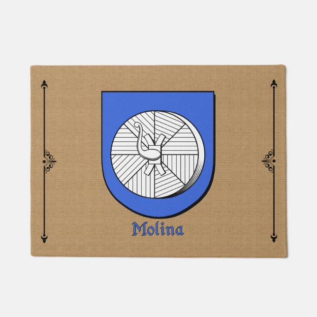 Felpudo Escudo histórico de Molina en el patrón Burlap (Anverso)