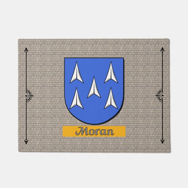 Felpudo Escudo histórico de Moran sobre el adoquín (Anverso)