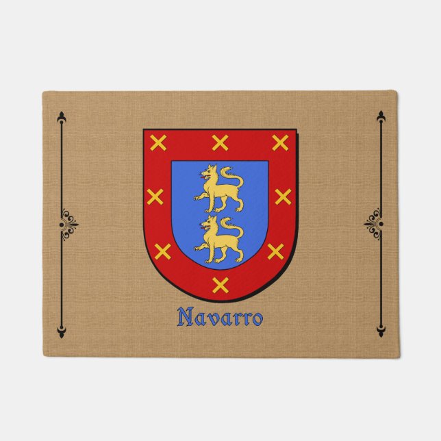 Felpudo Escudo histórico de Navarro sobre fondo (Anverso)