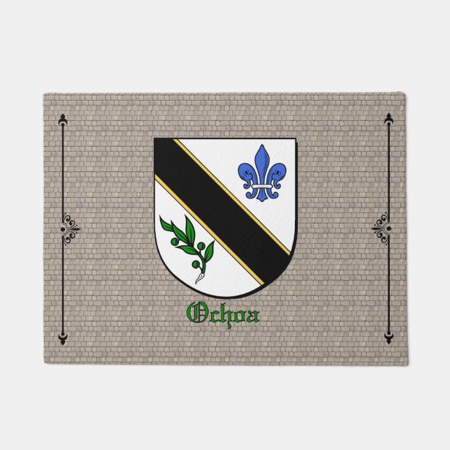Felpudo Escudo histórico de Ochoa sobre adoquín (Anverso)
