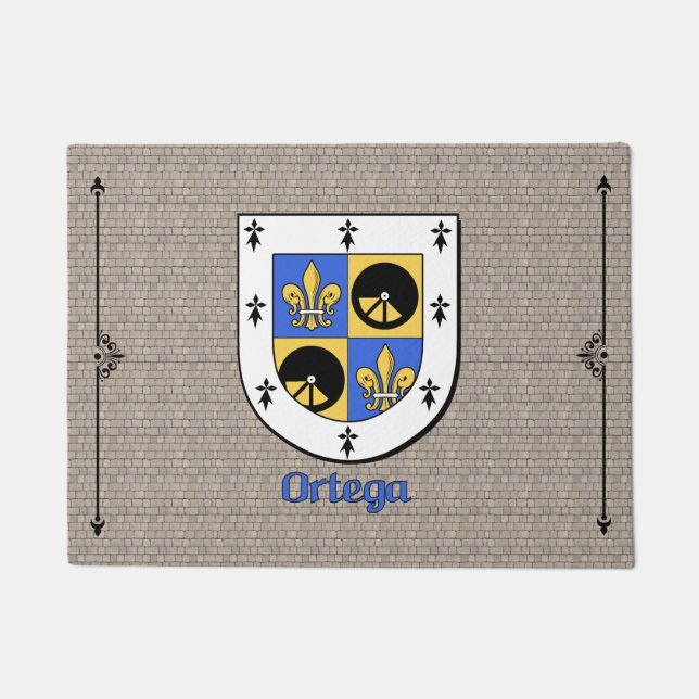 Felpudo Escudo histórico de Ortega sobre adoquín (Anverso)