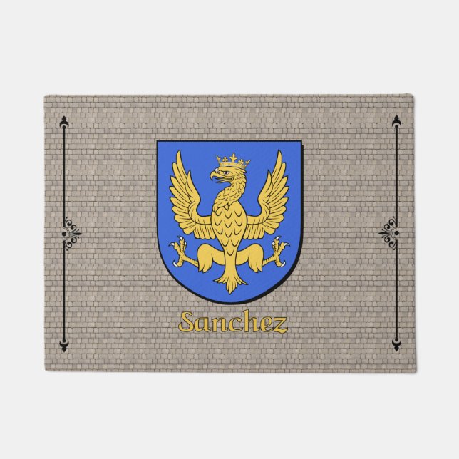 Felpudo Escudo histórico de Sánchez sobre adoquín (Anverso)