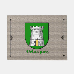 Felpudo Escudo histórico de Velásquez sobre adoquín