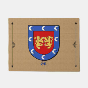 Felpudo Escudo histórico Gil sobre fondo de Burlap Style