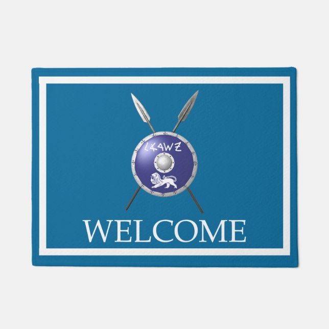 Felpudo Escudo Macabee Y Láminas - Bienvenida (Anverso)
