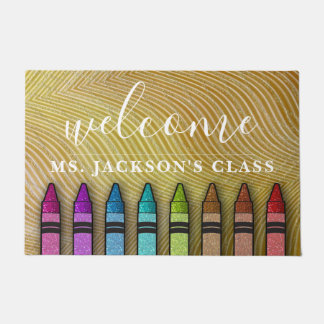 Felpudo Escuela de profesores de Rainbow Purpurina Crayons