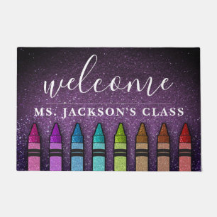 Felpudo Escuela de profesores de Rainbow Purpurina Crayons