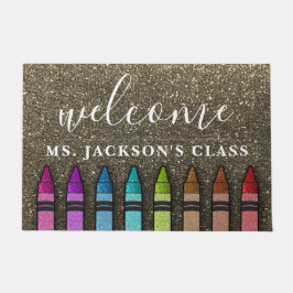 Felpudo Escuela de profesores de Rainbow Purpurina Crayons