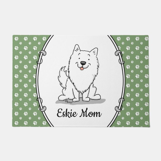 Felpudo Eskie Mom - American Eskimo Dog Mom (Anverso)