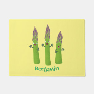 Felpudo Espárrago lindo cantando trío de verduras personal