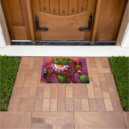 Felpudo Espectacular burro al estilo de Talavera floral de