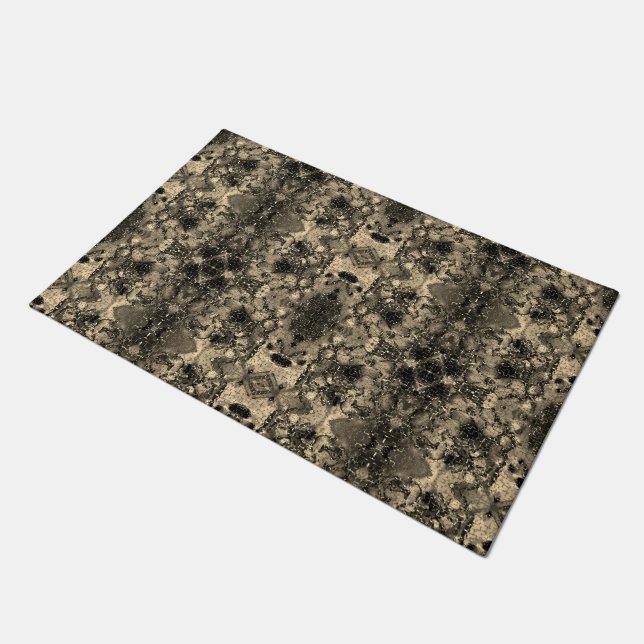 Felpudo Espejo con un aspecto aterciopelado, clásico beige (Angular)