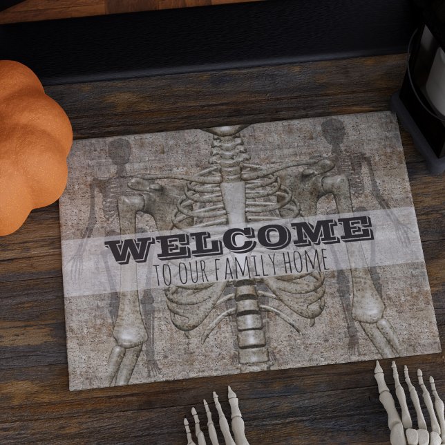 Felpudo Espeluznante bienvenida creíble Skeleton Halloween (It's spooky season. Time to dress your Halloween home.)
