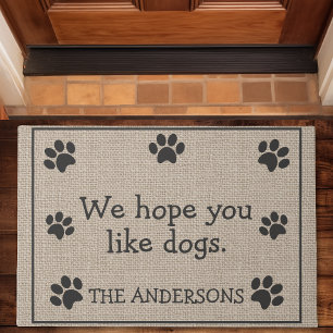 Felpudo Esperamos que les gusten los perros Divertido
