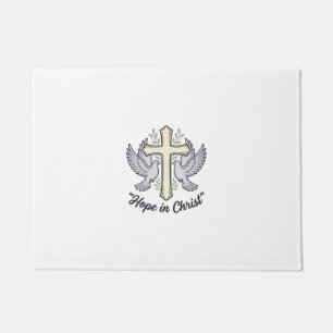 Felpudo Esperanza en Cristo Paloma Cruz Diseño Cristiano V