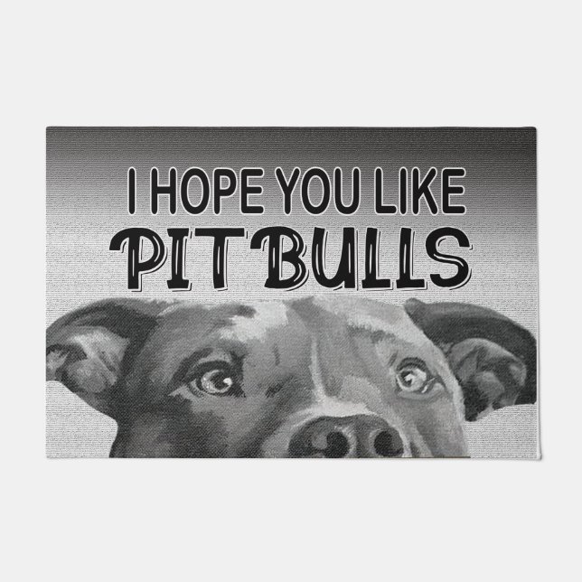 Felpudo Espero Que Te Guste La Estera De Pitbulls, El Perf (Anverso)