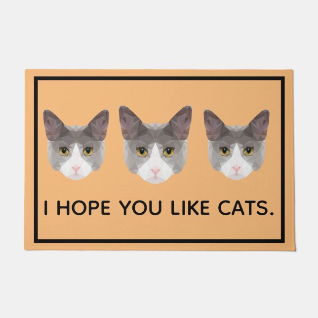 Felpudo Espero que te gusten los gatos  (Anverso)