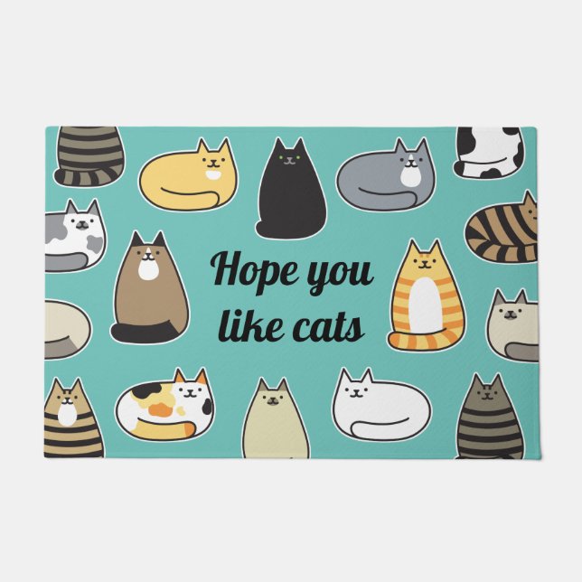 Felpudo Espero Que Te Gusten Los Gatos. (Anverso)