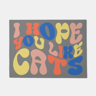 Felpudo Espero que te gusten los gatos estilo retro