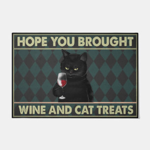 Felpudo Espero Que Trajiste Tratamientos De Vino Y Gato