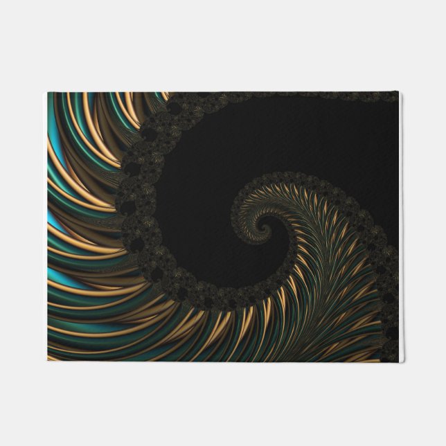 Felpudo espina dorada artística espiral, arte fractal mode (Anverso)