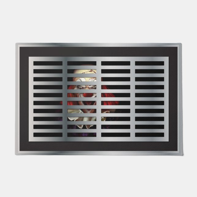 Felpudo Espinoso payaso Novedad de Halloween Doormat (Anverso)