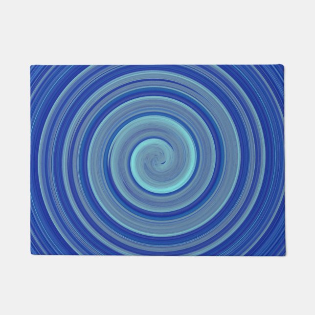 Felpudo Espiral azul y turquesa (Anverso)