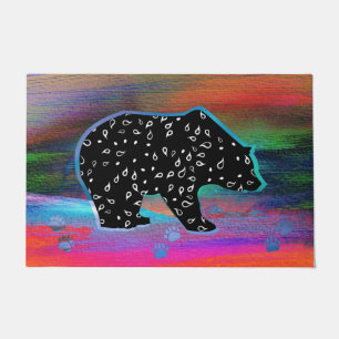 Felpudo Espíritu de oso negro Colores de luz del norte