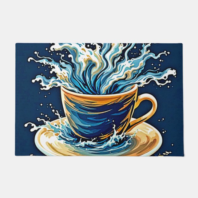 Felpudo Esplash de café oceánico (Anverso)