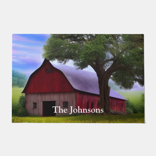 Felpudo Espléndidas hojas de arce rústico otoñal (Anverso)