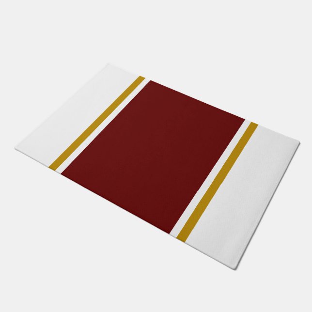 Felpudo Esporádica Carreras Marrón Rojo Profundo Tiras En  (Angular)