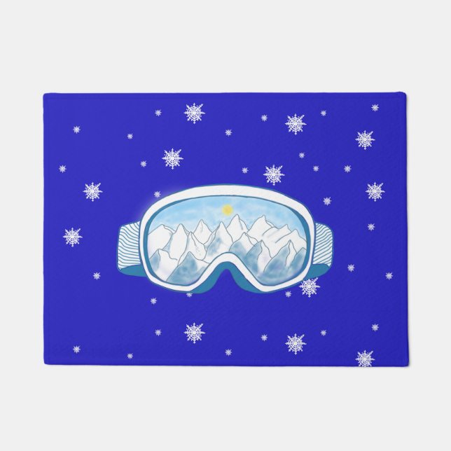 Felpudo Esquiar Goggles, danza de copas de nieve (Anverso)