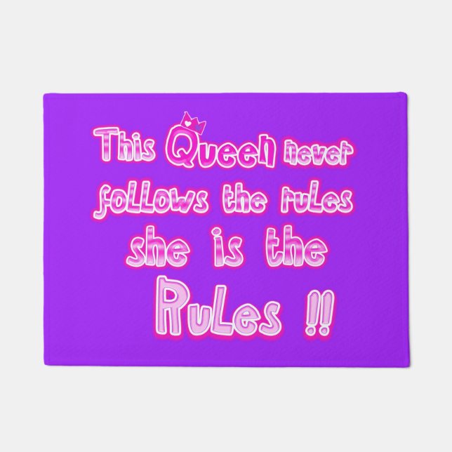 Felpudo Esta reina nunca sigue las reglas púrpura (Anverso)