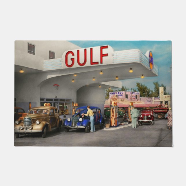 Felpudo Estación de Gas - El gran viaje por carretera esta (Anverso)