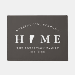 Felpudo Estado blanco y gris de la Mapa de Vermont Mat, Do