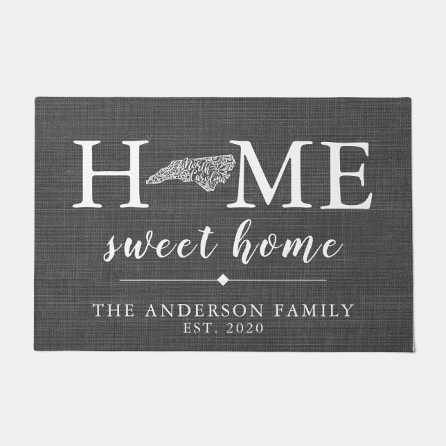 Felpudo Estado Personalizado de CAROLINA del NORTE (Anverso)